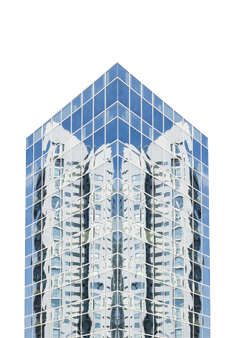 Glass building top with transparent background